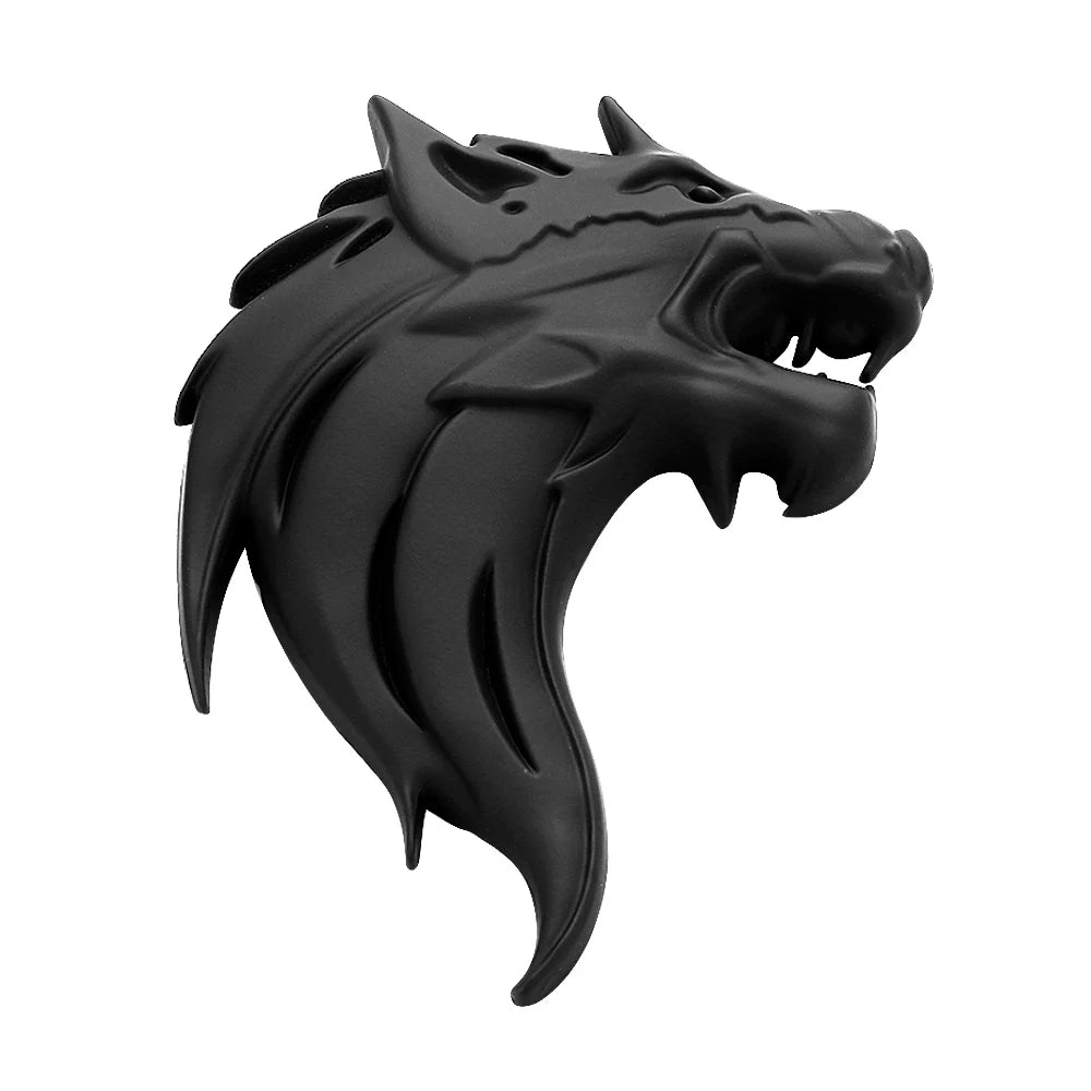 3D Wolf Head Metal Emblem Badge for Car Motorcycle - Silver/Gun/Bronze - image 11