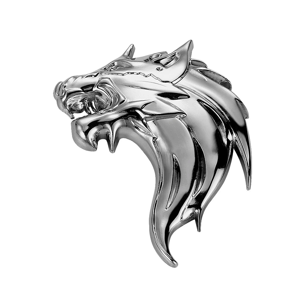 3D Wolf Head Metal Emblem Badge for Car Motorcycle - Silver/Gun/Bronze - image 10