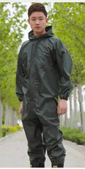 Working-Coveralls Waterproof Hooded Raincoat Overalls Anti-Oily Dust-Proof Paint Spray-Clothing Hood Protective Work-Clothes
