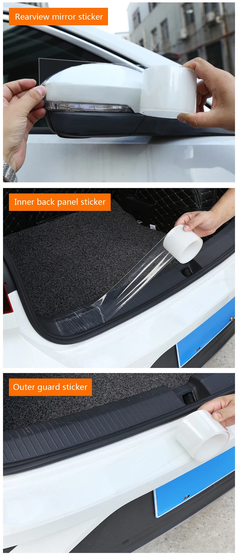 Universal Car Door Sill and Edge Protector Film, Transparent - view 12