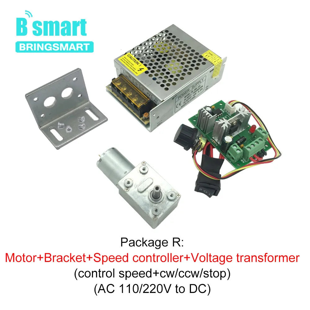 6V 24V Worm Gear Motor 12V Reducer 3-210RPM DC High Torque Electric Motor Metal Gear Reverse Self Lock For Automation Customized