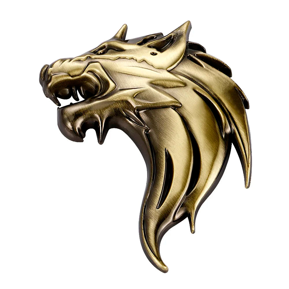 3D Wolf Head Metal Emblem Badge for Car Motorcycle - Silver/Gun/Bronze - image 9
