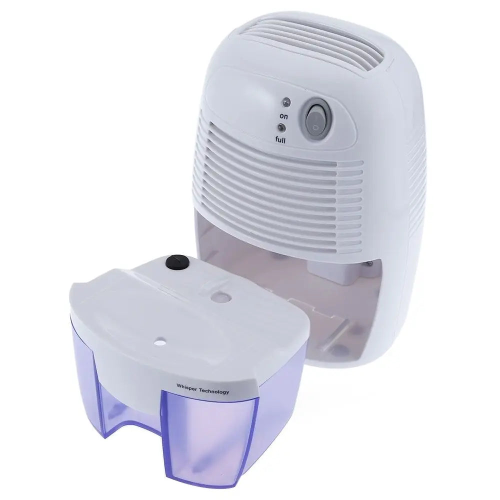 Home dehumidifier with 500ml tank, compact air dryer for kitchen and office