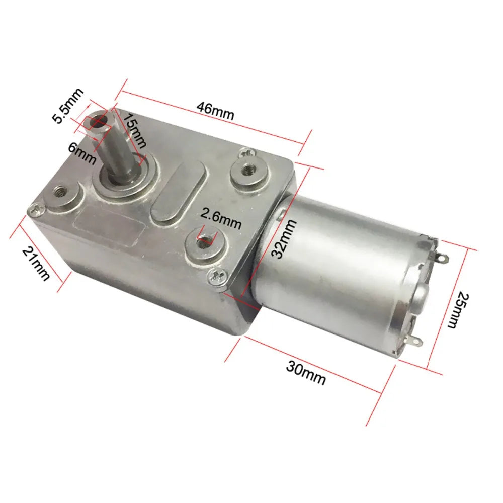 6V 24V Worm Gear Motor 12V Reducer 3-210RPM DC High Torque Electric Motor Metal Gear Reverse Self Lock For Automation Customized