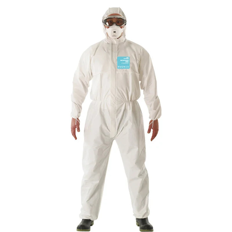 Chemical Coveralls Full Body Siamese with Hood Protective Clothing SMS Material Dust-Proof and Anti-Static Laboratory Sets