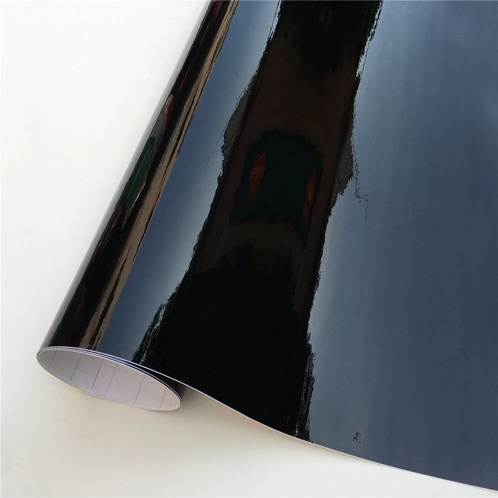 Gloss Piano Black Vinyl Wrap Film for Car Trim and Mirrors