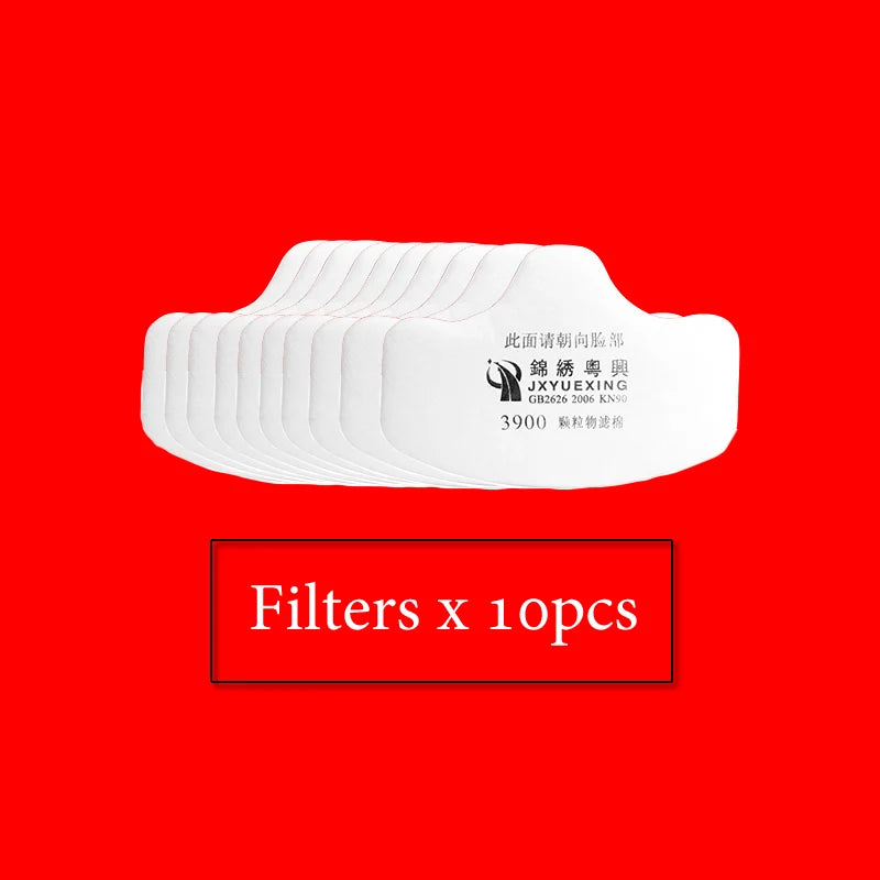 Reusable Rubber Dust Mask Respirator with Cotton Filters for Builders