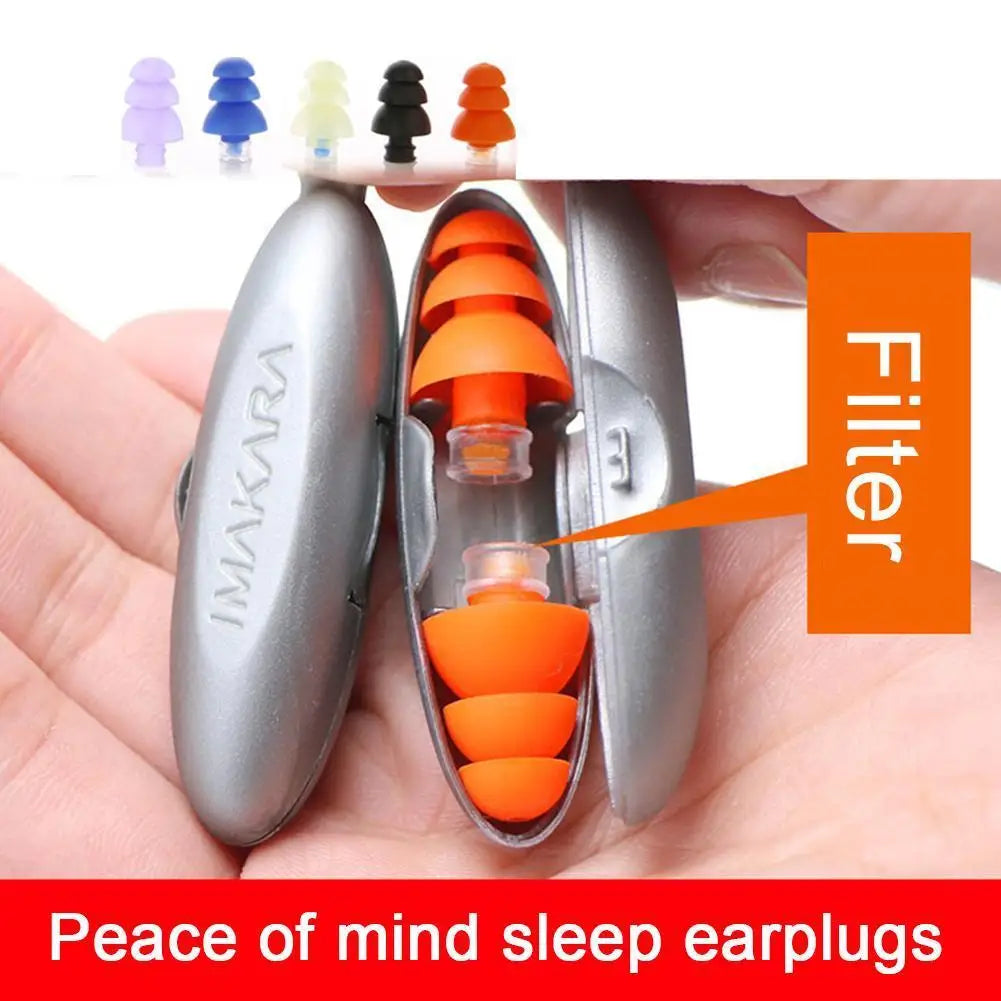 Silicone Noise-Reduction Earplugs with Carry Case