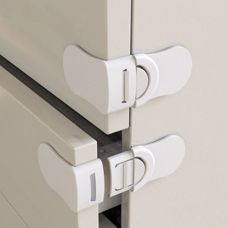 Baby Safety Drawer Locks, Anti-Pinch Buckle (White)