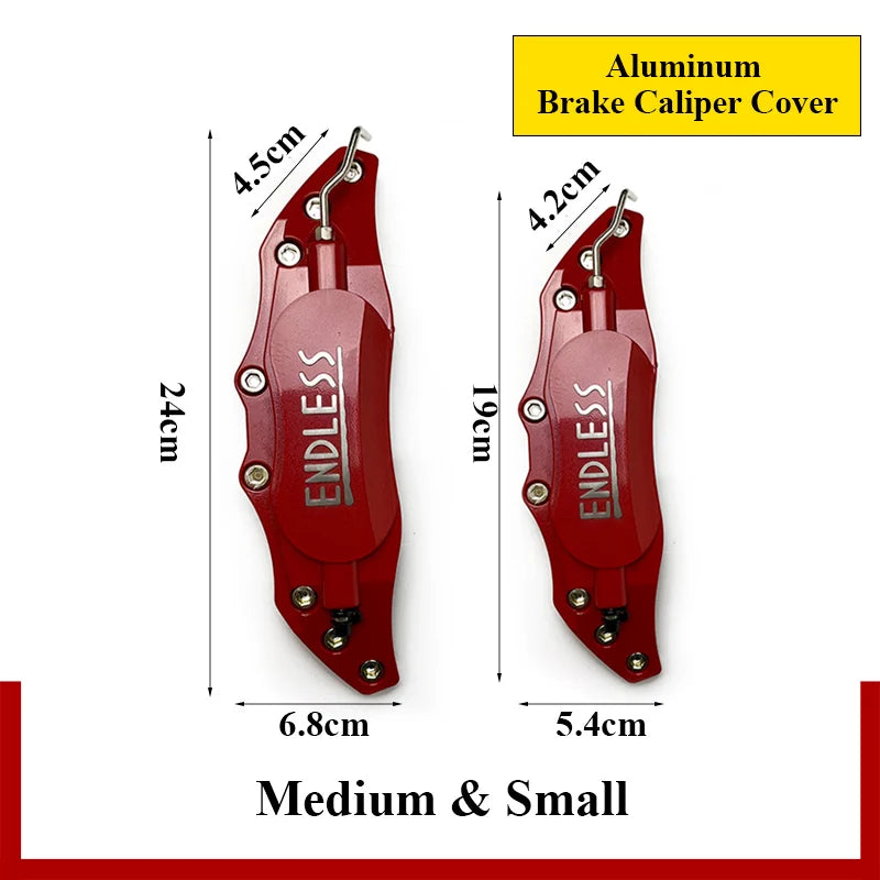 Universal Aluminum Brake Caliper Covers - 4 Pack (Blue/Red/Yellow) - image 2