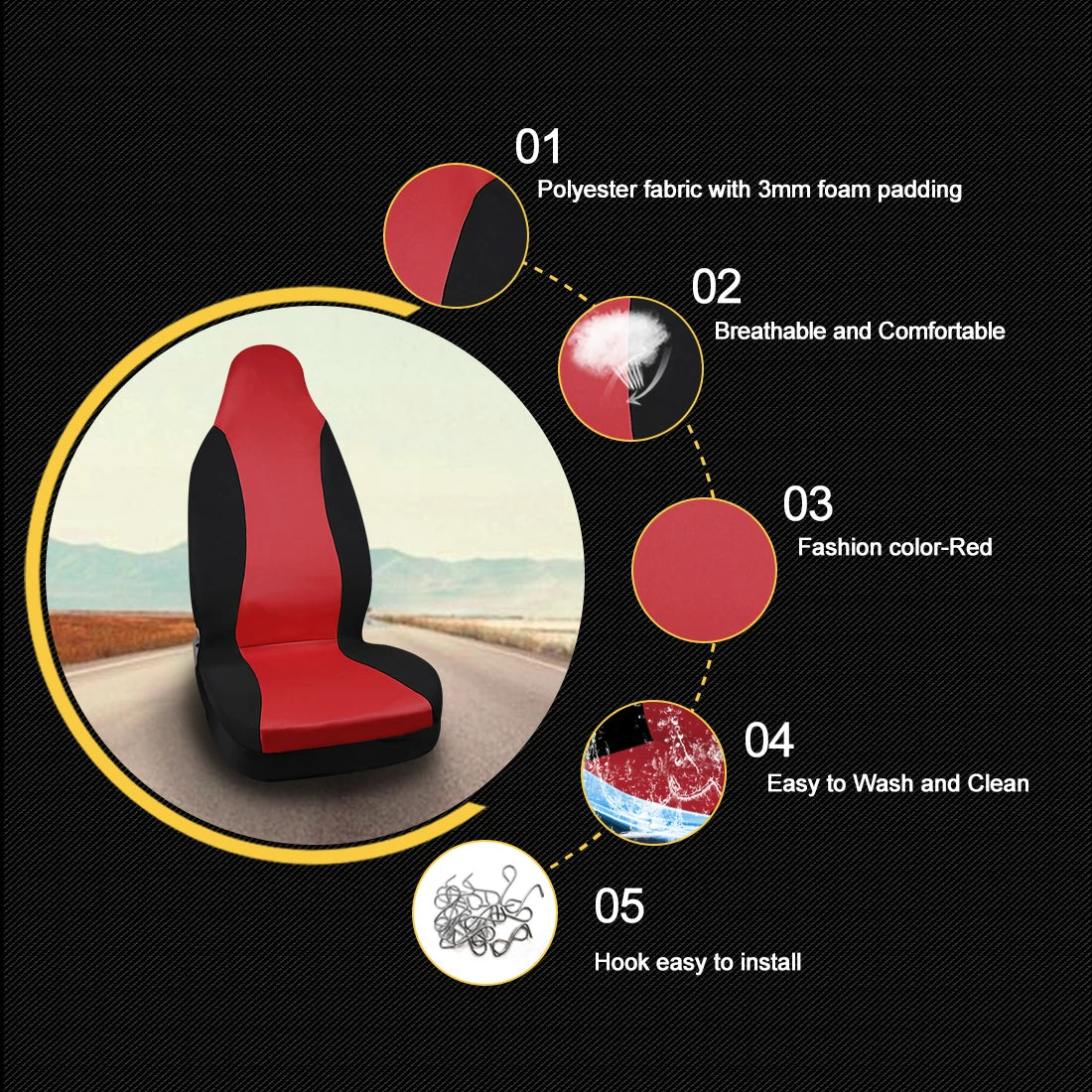 Universal Bucket Car Seat Covers for Cars, Trucks and SUVs