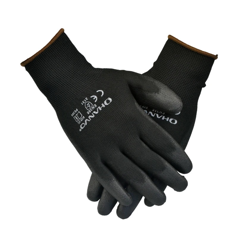 PU Nitrile Palm Coated Safety Work Gloves, CE Certified EN388