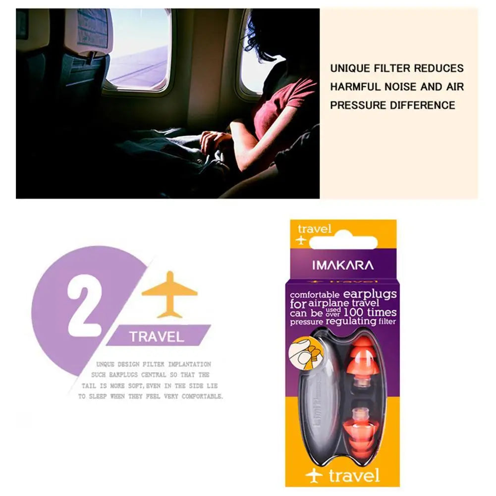 Silicone Noise-Reduction Earplugs with Carry Case