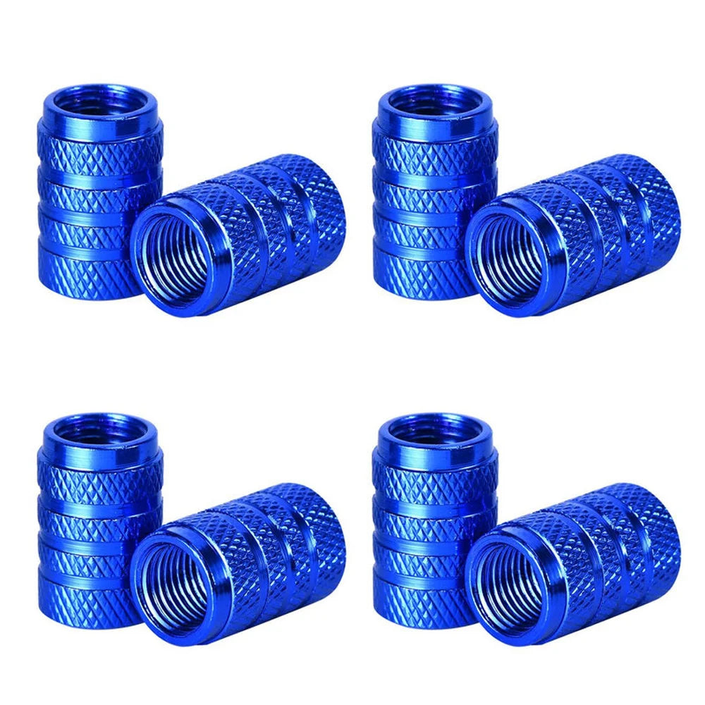 Knurled Aluminum Tire Valve Stem Caps, Set of 4