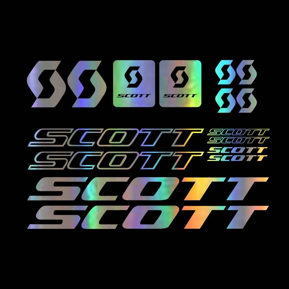 Bicycle Frame Vinyl Lettering Sticker Set in Reflective and Laser