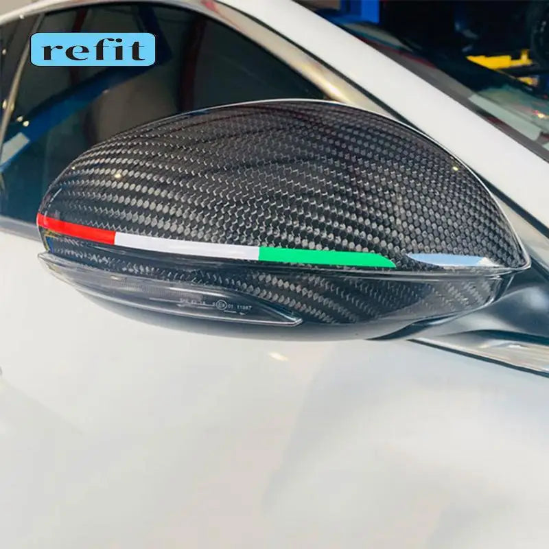 Racing-Style Rearview Mirror Sticker for Alfa Romeo Giulia and Stelvio