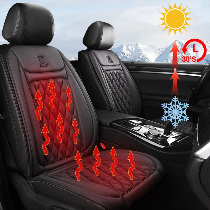 12-24V Heated Car Seat Cover with 3 Heat Settings