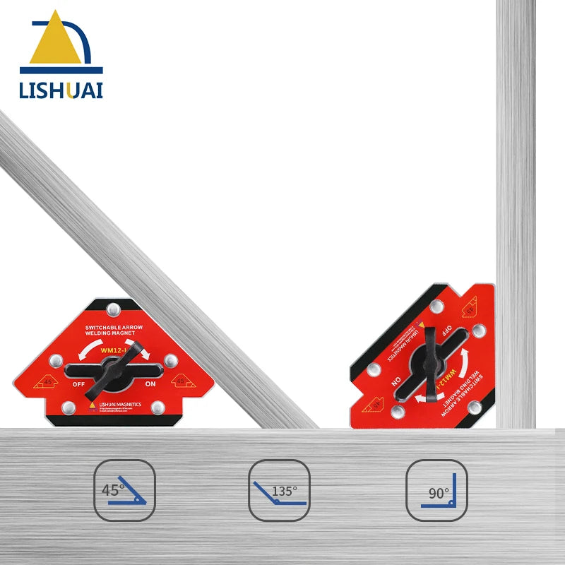 LISHUAI New On/Off Arrow Welding Magnet Holder/45/90/135 Strong Magnetic Clamp WM12