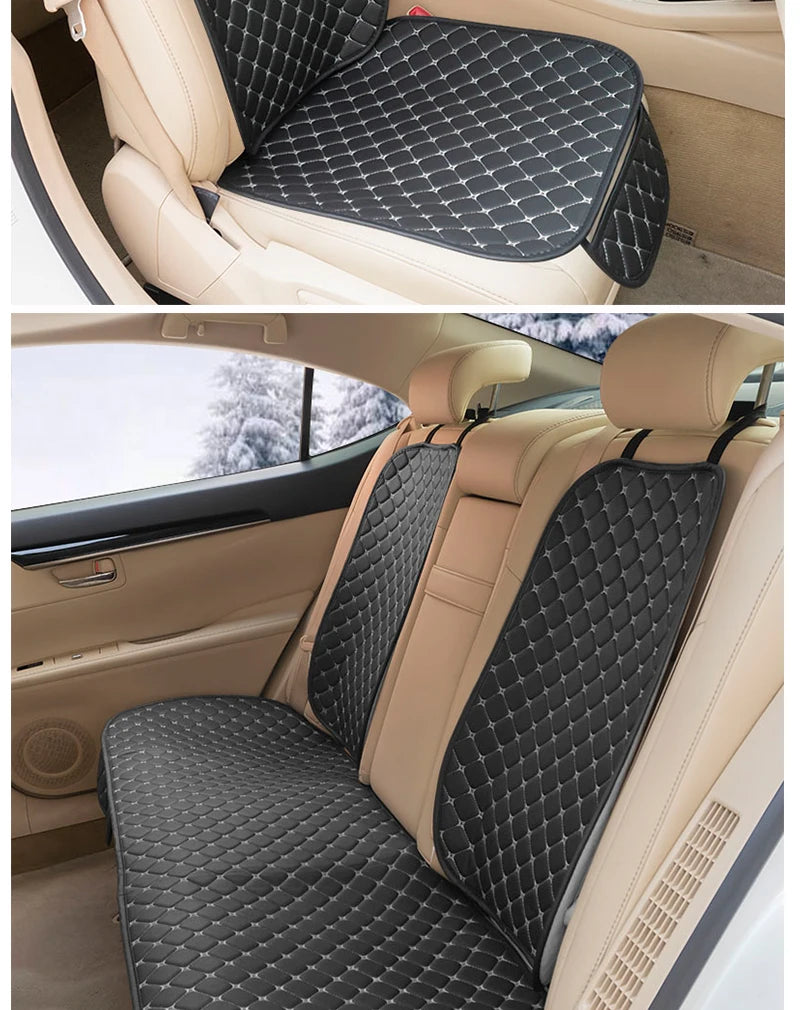 PU Leather Front or Rear Car Seat Cover with Contrast Line Trim