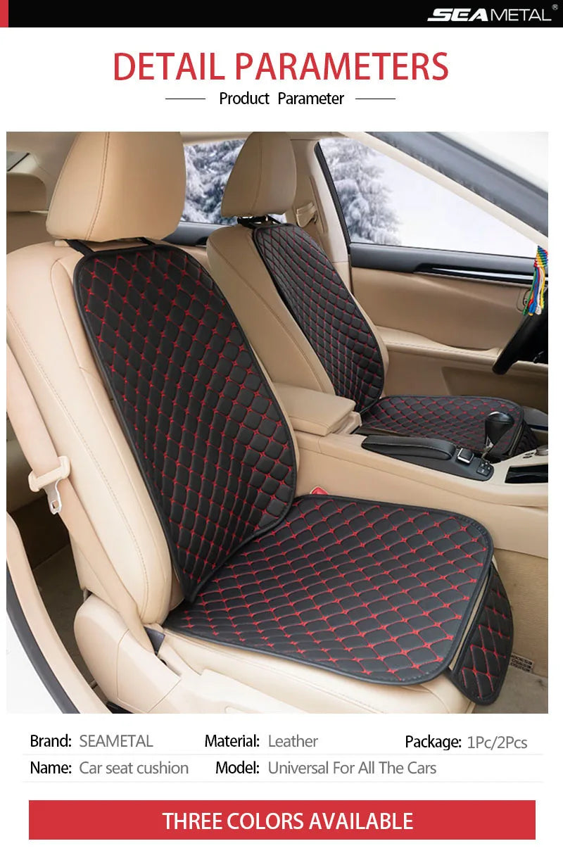 PU Leather Front or Rear Car Seat Cover with Contrast Line Trim