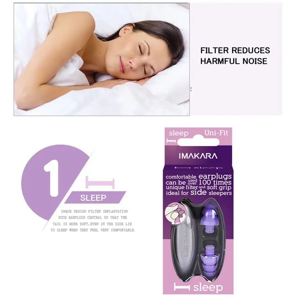 Silicone Noise-Reduction Earplugs with Carry Case