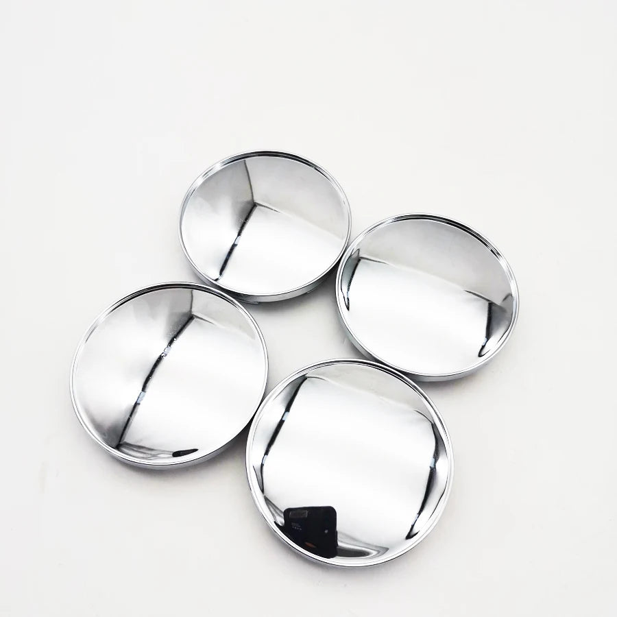 Chrome Silver Universal Wheel Center Hub Caps, 4-Pack