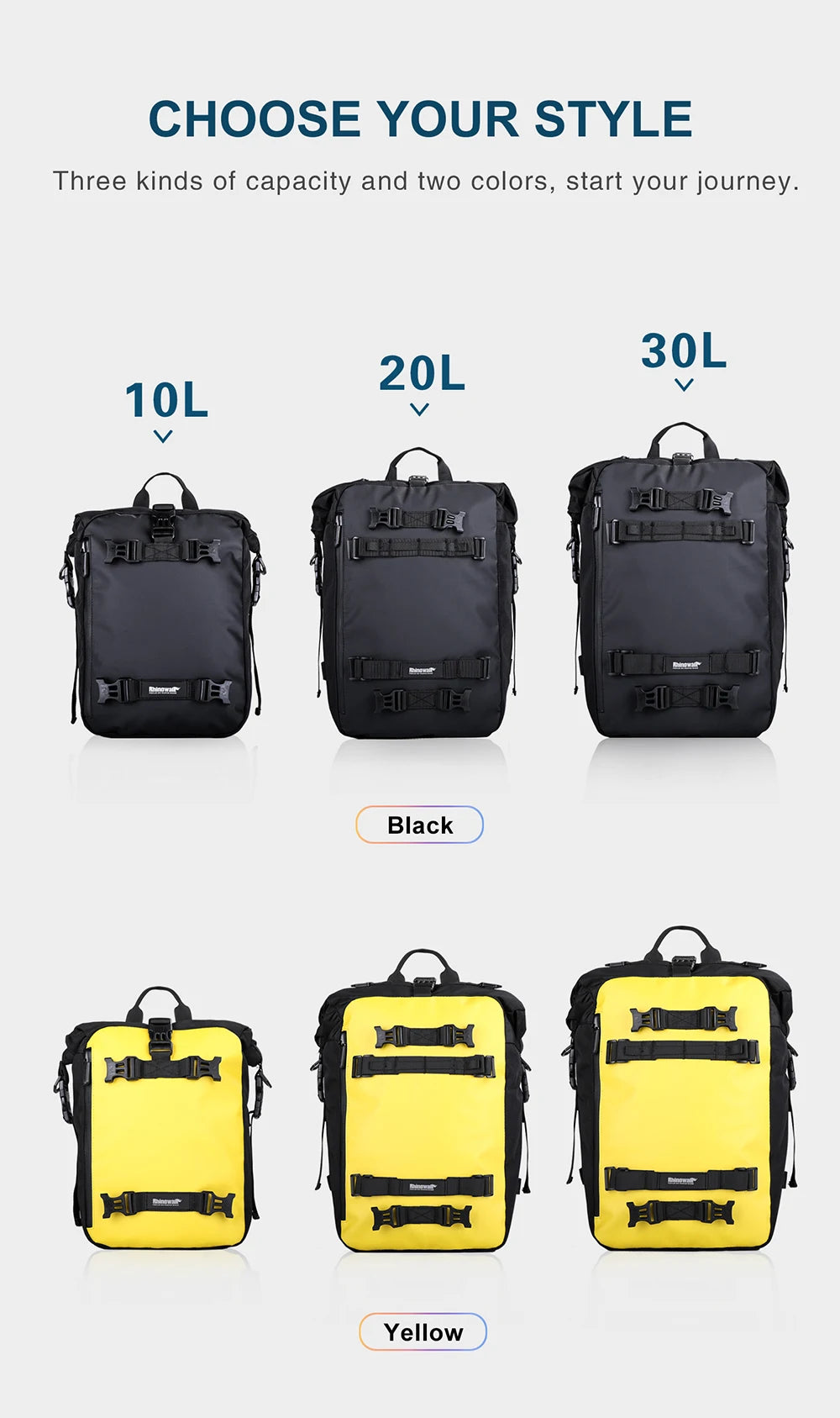 Rhinowalk Waterproof Motorcycle Tail Bag 10-30L - image 10