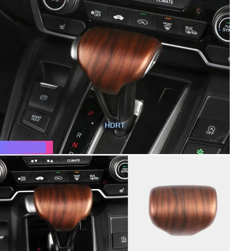 Accessories For Honda CRV 2017 2018 2019 2020 2021 Wood Grain Shift Gear Panel Car Cover Console Water Cup Holder Cover Trim