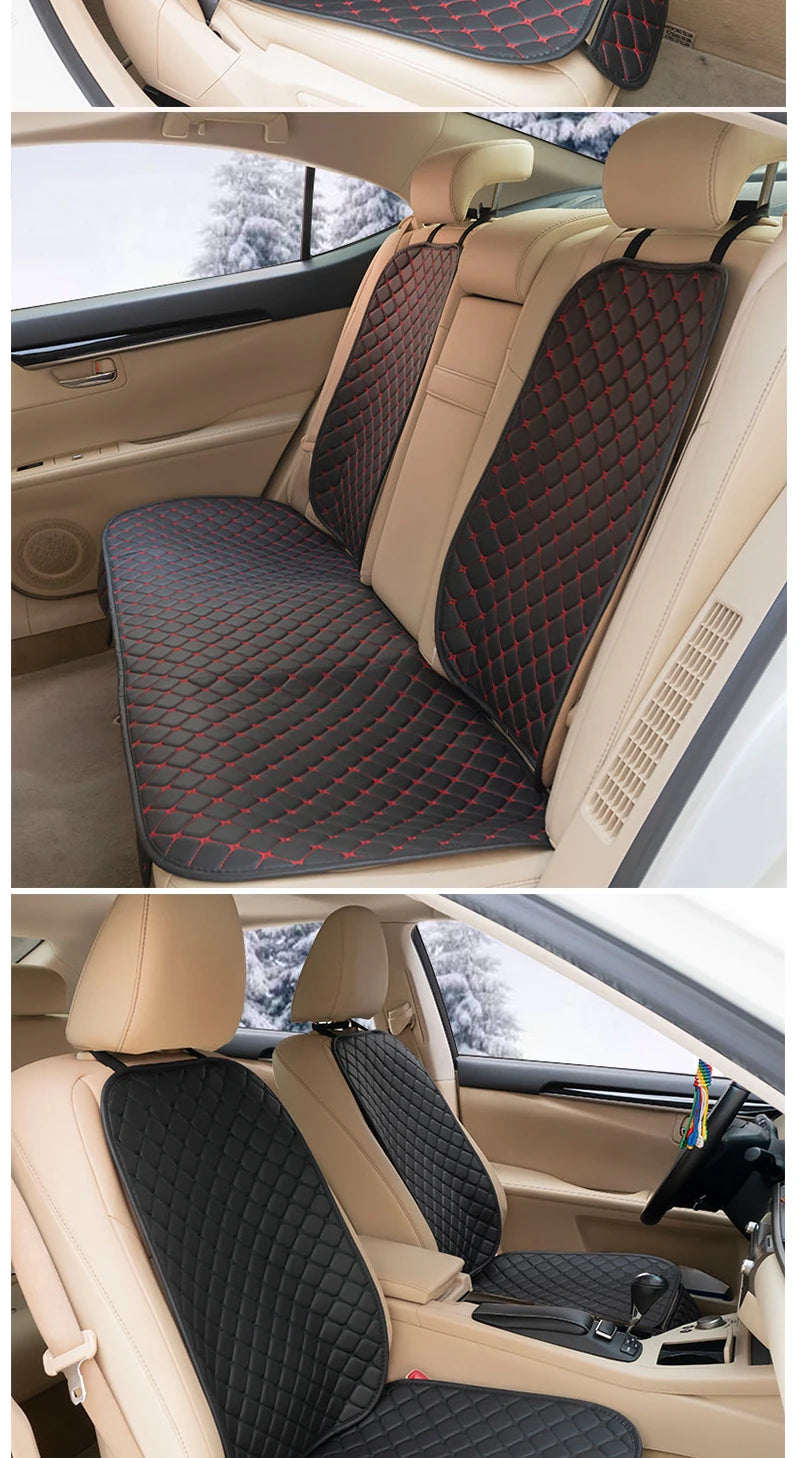 PU Leather Front or Rear Car Seat Cover with Contrast Line Trim