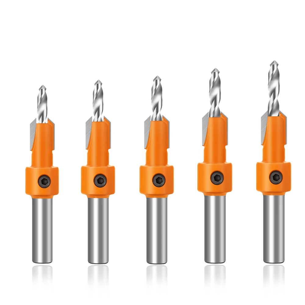 8mm Shank HSS Woodworking Countersink Router Bit Screw Extractor Remon Demolition for Wood Milling Cutter Woodworking Tools