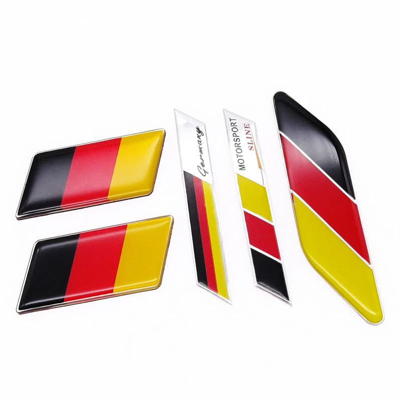 German Flag 3D Aluminum Grille Sticker, Universal Fit