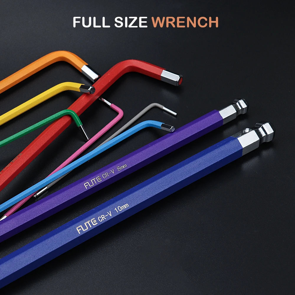 9-Piece Metric Hex Key Set – Anti-Slip Ball End