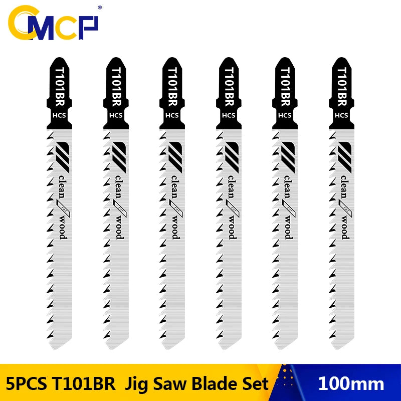 5-Piece T101BR T-Shank Jigsaw Blades – Wood Cutting