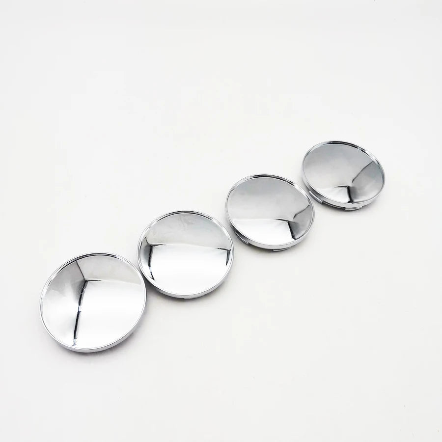 Chrome Silver Universal Wheel Center Hub Caps, 4-Pack - image 2