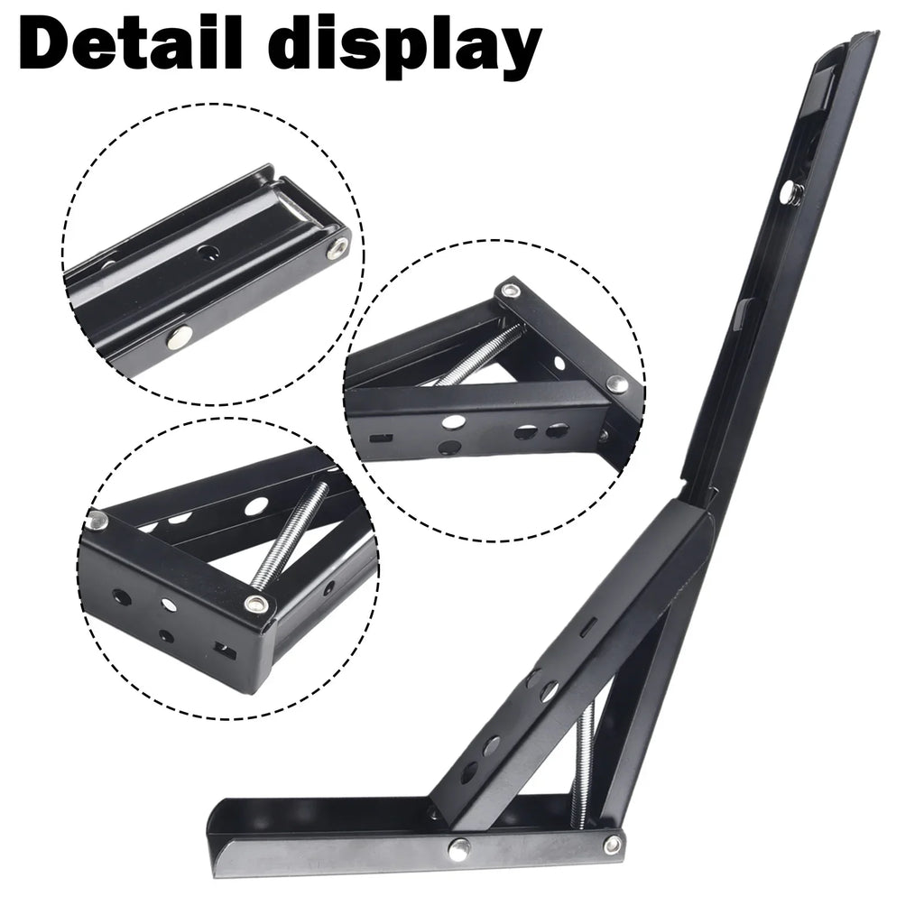 4/8/10/12 Inch Wall Mounted Triangle Folding Angle Bracket Work Bench Table Shelf Bracket Furniture Heavy Support Hardware