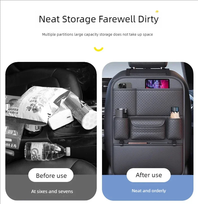 Car Seat Back Organizer with Kick Mat