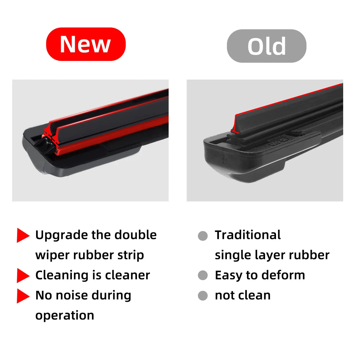 Universal Double Rubber Windshield Wiper Blade, 14 to 26 Inch