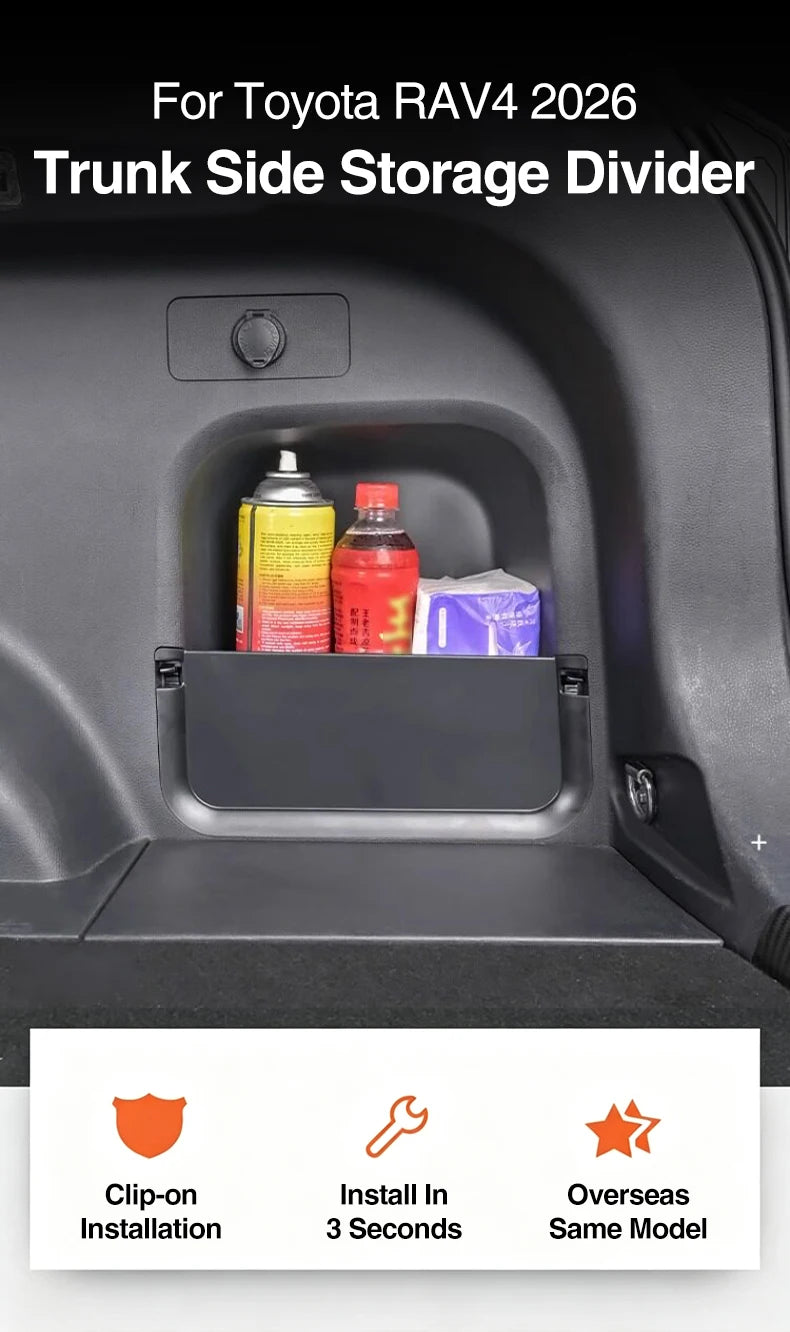 Trunk Side Storage Divider Cover for Toyota RAV4 2026