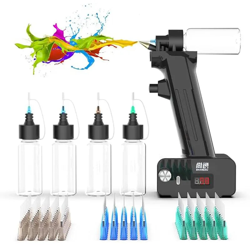 SHANGSE No-Clean Airbrush Kit-30PSI  Rechargeable Cordless Quick Spray Portable Tools for Model Painting Furniture Restoration