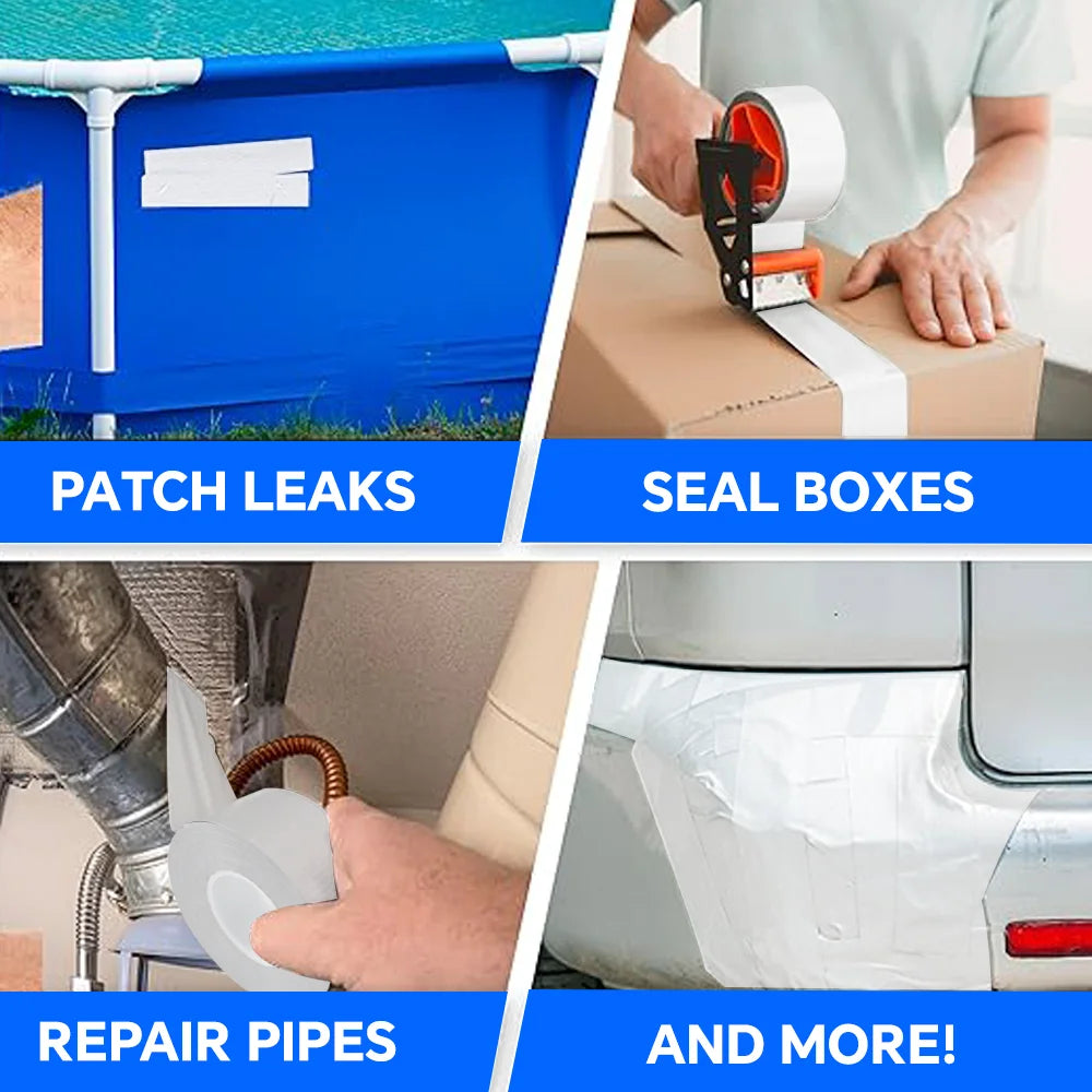 White Heavy-Duty Waterproof Duct Tape – No Residue
