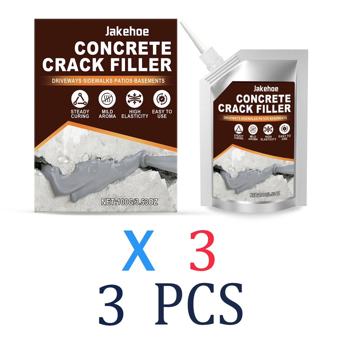 Concrete crack filler, self levelling sealant for driveways and masonry gaps