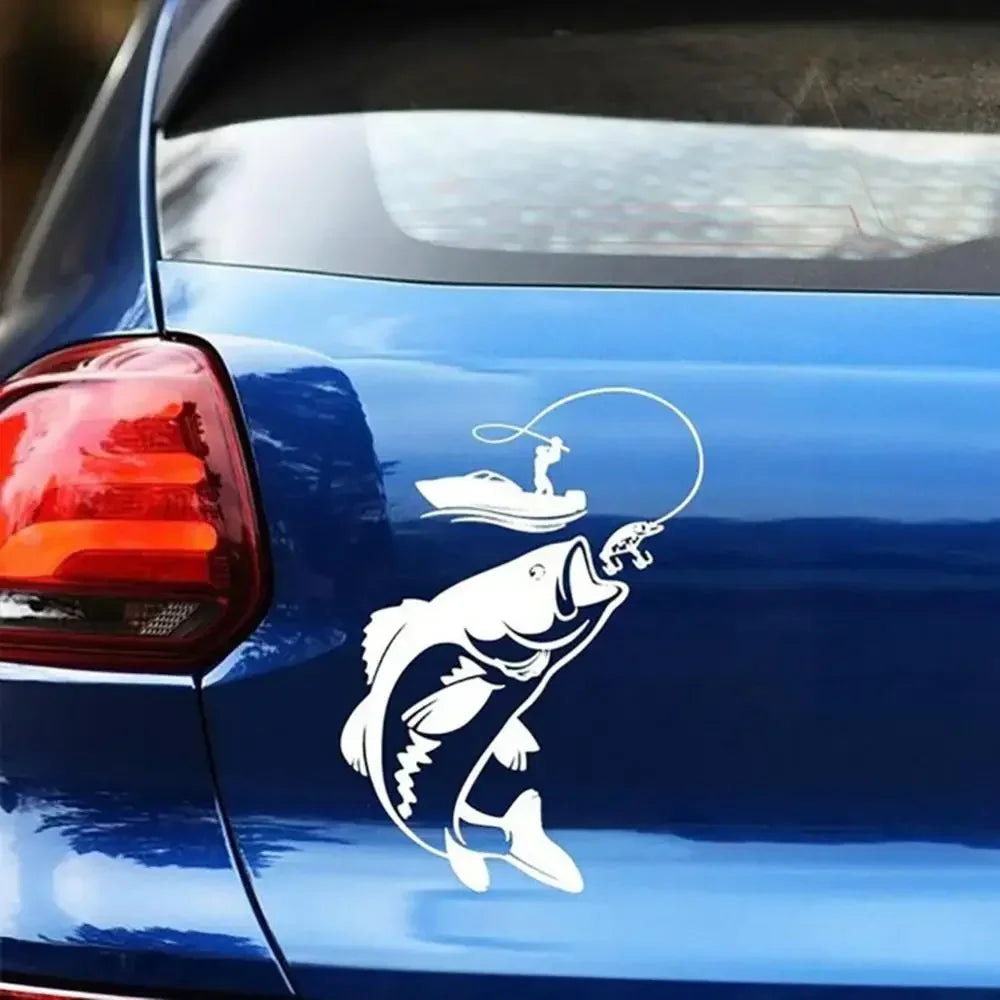 Fishing Theme Vinyl Decal Sticker for Car or Boat