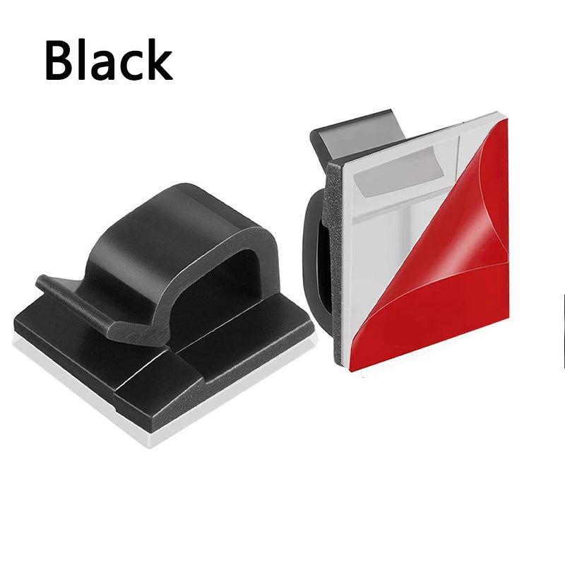 Adhesive Cable Organizer Clips, 10/20/50 Pack – Desk Clamp Hooks