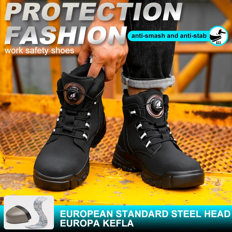 Waterproof Steel Toe Work Boots with Kevlar Insoles - image 5
