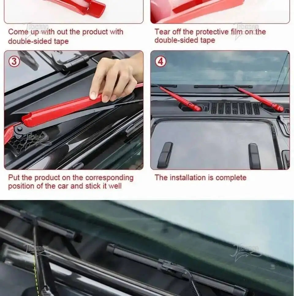 Front Windscreen Wiper Blade Cover for Jeep Wrangler JL and Gladiator JT - view 12