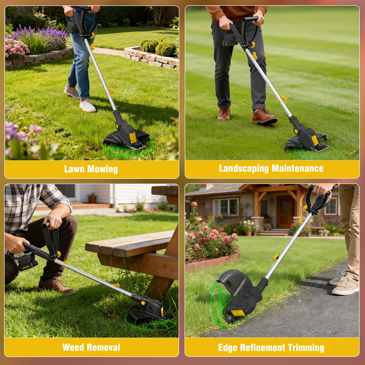 Cordless 3-in-1 String Trimmer 12-Inch, Brushless, 2 Batteries & Charger