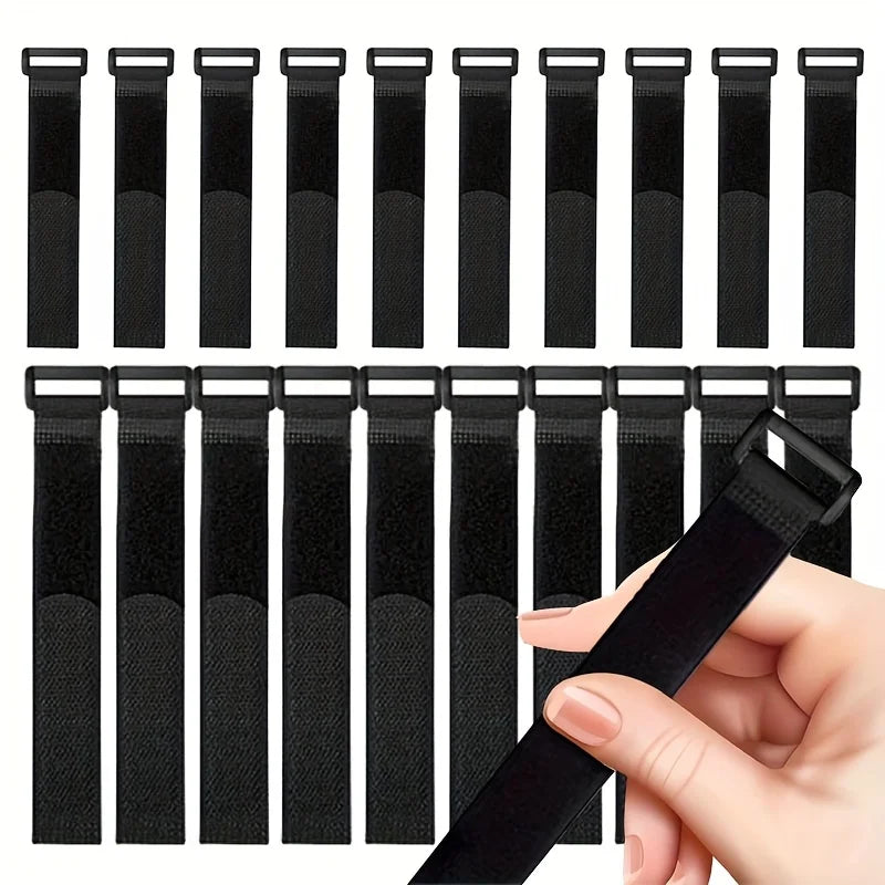 10-100pcs Reusable Hook and Loop Tie-downs Adjustable Nylon Cable Ties Nylon Fasteners Cord Straps Organizer for Securing Wires