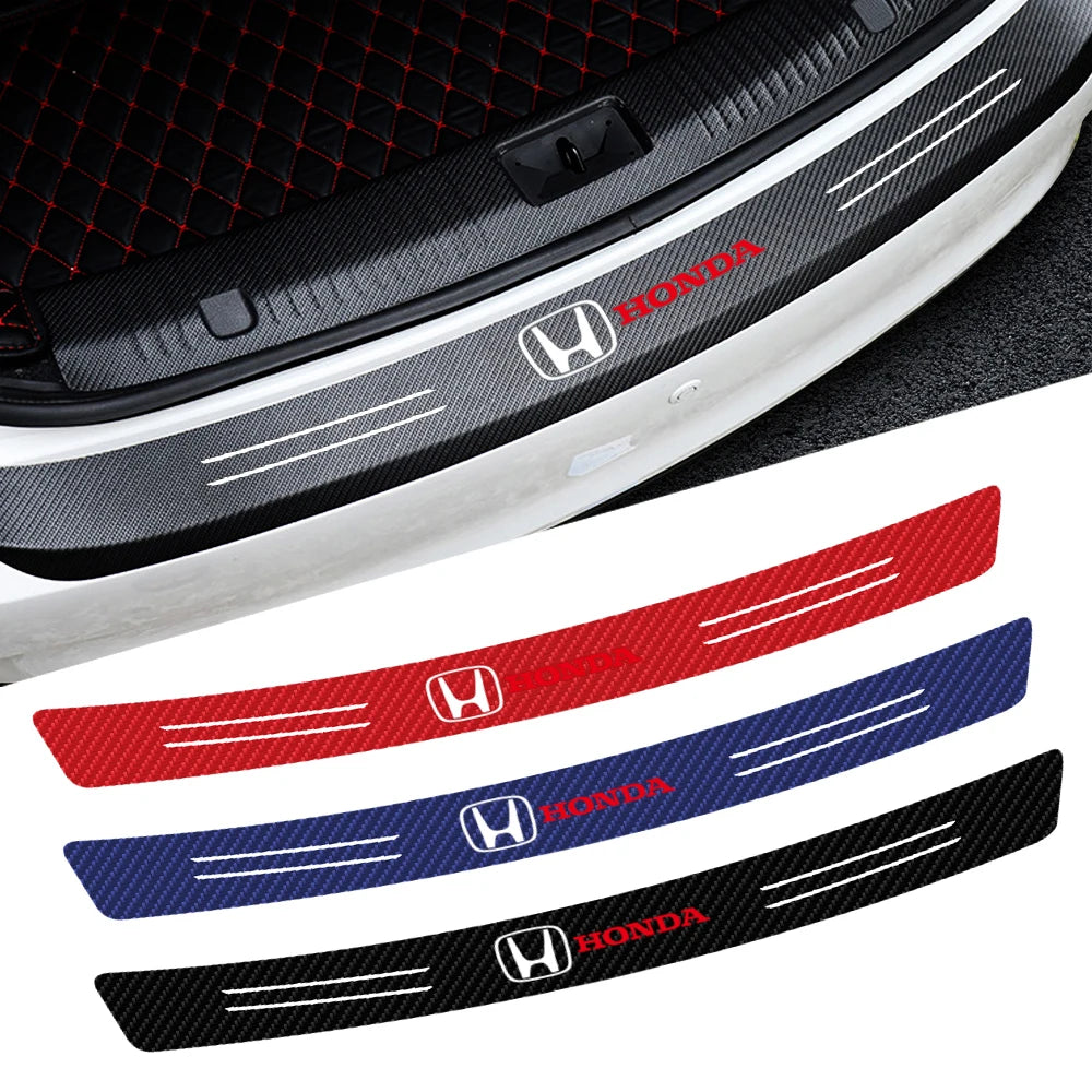 Carbon Fiber Rear Trunk Bumper Guard for Honda Fit Civic Jazz Accord - image 8