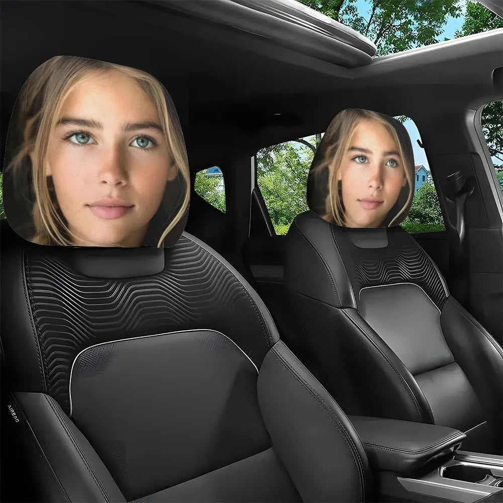Character Print Car Headrest Covers, Set of 2