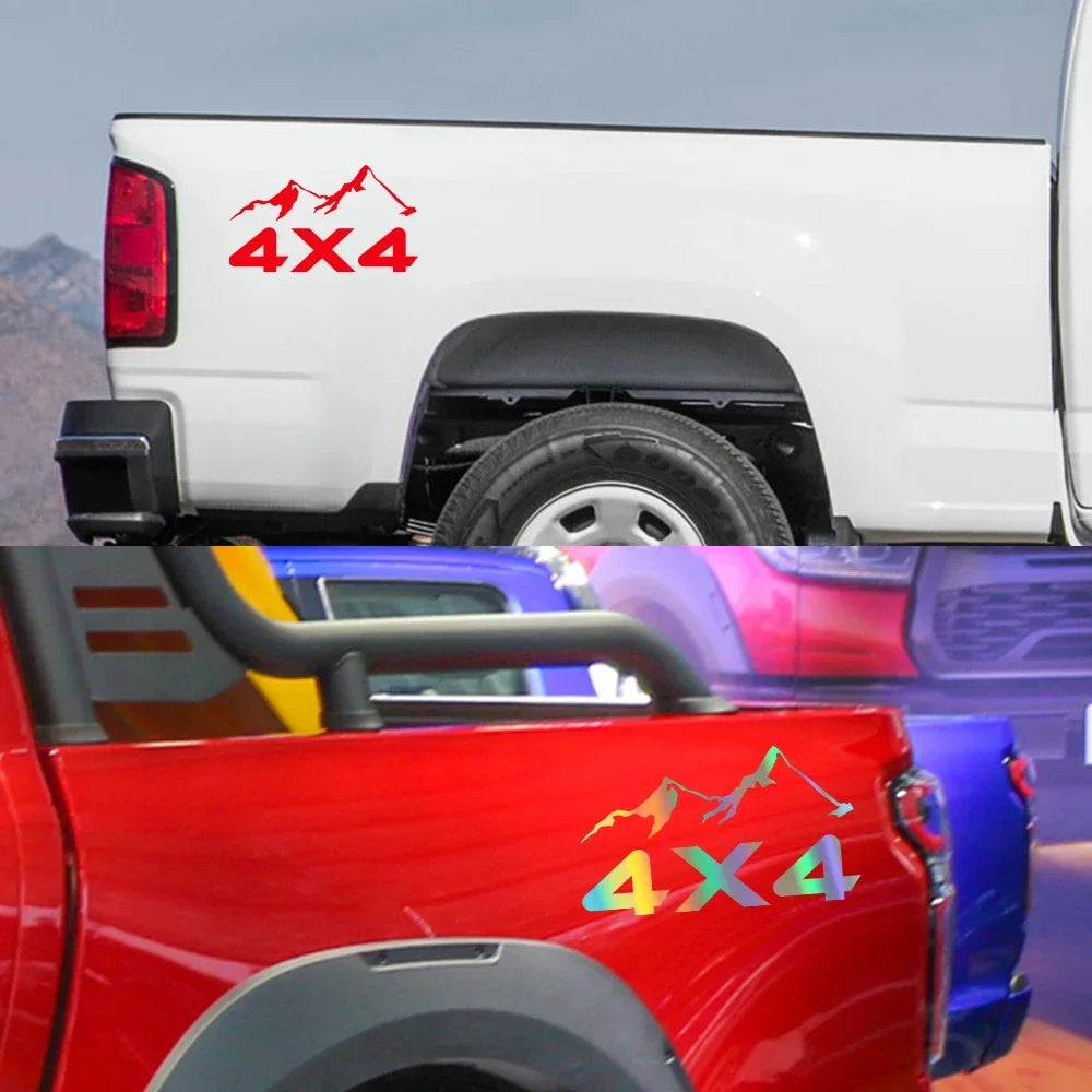 4x4 Mountain Pickup Truck Vinyl Decal for Bed and Body Sides - view 3